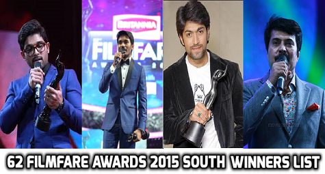 62 Filmfare Awards 2015 South Winners