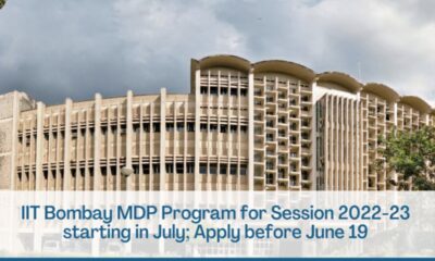 IIT Bombay MDP Program For Session 2022-2023 Starting in July - Apply Before June 19